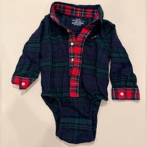 Vineyard Vines Kids Plaid Bodysuit - Navy and Red